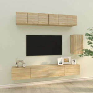 vidaXL 6 részes sonoma tölgy színű szerelt fa TV-szekrényszett kép