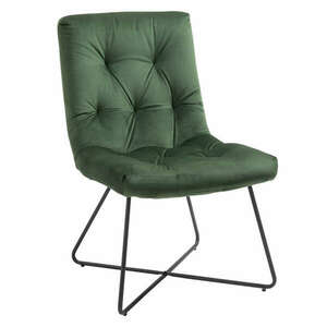 Kárpitozott szék poliészter / fém, 55x75x90cm, zöld / fekete kép