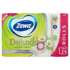 Toalettpapír 3 rétegű kistekercses 24 tekercs/csomag Zewa Deluxe... kép