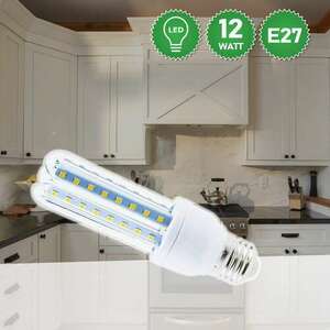 12W LED fénycső E27 foglalatba - hidegfehér - (energiatakarékos, ... kép