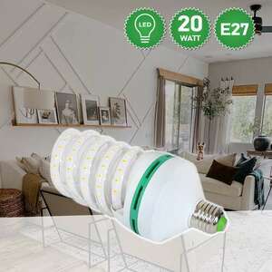 20W LED SPIRÁL fénycső E27 foglalatba - hidegfehér - (energiataka... kép