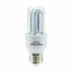 4 db 5W LED fénycső E27 foglalatba - melegfehér -(energiatakaréko... kép