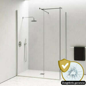 HD Arlo Kombi Walk-In zuhanyfal 8 mm vastag vízlepergető biztonsá... kép