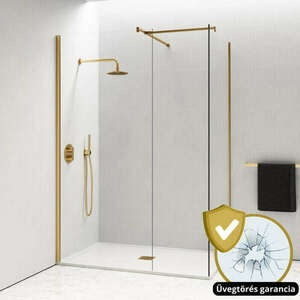 HD Arlo Gold Kombi Walk-In zuhanyfal, 70x70 cm, 8 mm vastag vízle... kép