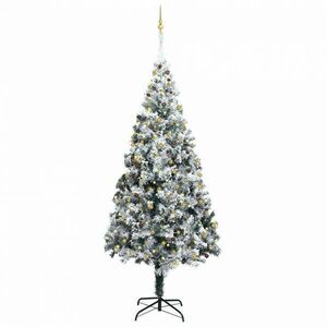 Fehér műkarácsonyfa led-ekkel és gömbökkel 400 cm kép