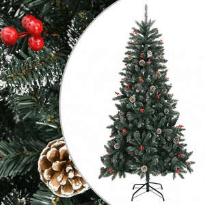 Pvc műkarácsonyfa állvánnyal 210 cm kép