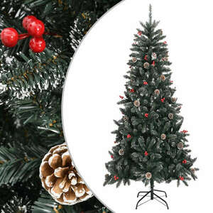 Fehér pvc fél műkarácsonyfa állvánnyal 240 cm kép