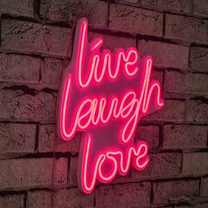 Live Laugh Love - Pink Dekoratív műanyag LED világítás 31x2x36 Ró... kép