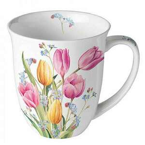 Tulipános porcelán bögre - 400 ml - Tulips Bouquet kép