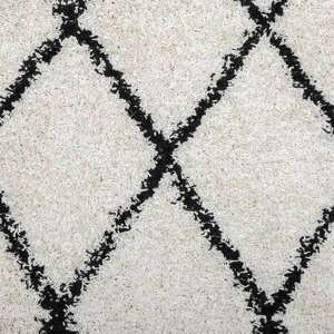 vidaXL PAMPLONA krém és fekete bolyhos modern szőnyeg 240 x 240 cm kép