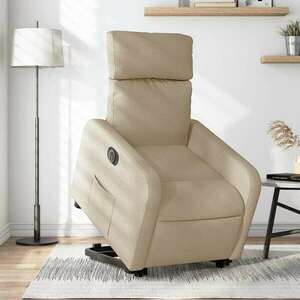 vidaXL elektromos felállást segítő krémszínű szövet dönthető fotel kép