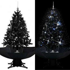 Fekete PVC havazó karácsonyfa ernyő alakú talppal 140 cm kép
