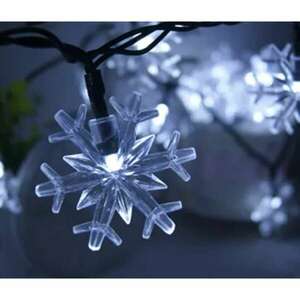 Napelemes karácsonyi fényfüzér hópehely alakú LED izzókkal / fény... kép