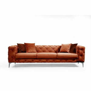 Narancssárga bársony kanapé 237 cm Como – Artie kép