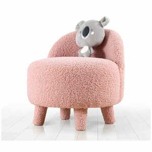 Világos rózsaszín buklé gyerek fotel Moouv – Artie kép