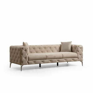 Bézs bársony kanapé 237 cm Como – Artie kép