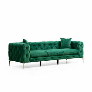 Sötétzöld bársony kanapé 237 cm Como – Artie kép