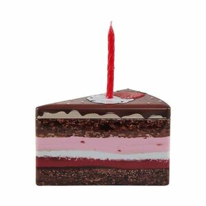 HAPPY BIRTHDAY tortaszelet formájú doboz gyertyával, csokoládéval kép