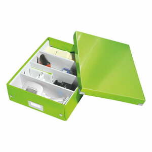 Zöld fedeles karton tárolódoboz 28x37x10 cm Click&Store – Leitz kép