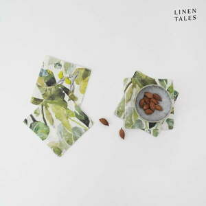 Zöld textil poháralátét szett 4 db-os Lotus – Linen Tales kép