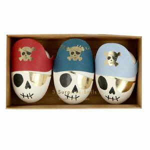 Parti kiegészítő készlet 3 db-os Pirate Skulls Surprise Balls – Meri Meri kép