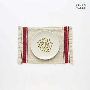 Textil tányéralátét 25x40 cm Red Stripe Vintage – Linen Tales kép