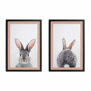 Rabbit 2 db festmény fekete keretben, 40 x 30 cm - Madre Selva kép