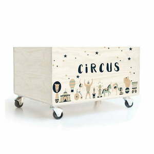 Circus Crew fenyő gyerek tárolódoboz kerekekkel - Folkifreckles kép