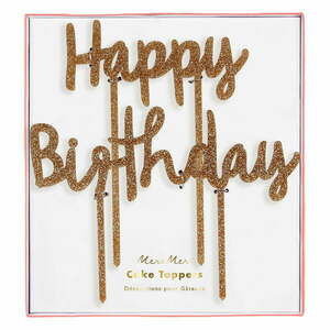 Beszúrható torta felirat szett 2 db-os Happy Birthday – Meri Meri kép