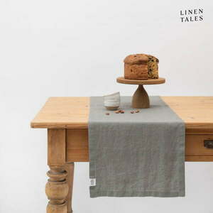 Len asztali futó 40x200 cm Khaki – Linen Tales kép