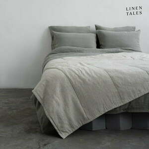Natúr színű len steppelt ágytakaró 140x220 cm Melange – Linen Tales kép