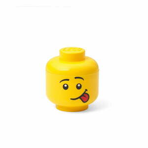Sárga fej alakú tárolódoboz, lökött, 10, 5 x 10, 6 x 12 cm - LEGO® kép