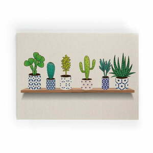 Lino Cactus Shelve vászonkép, 60 x 40 cm - Really Nice Things kép