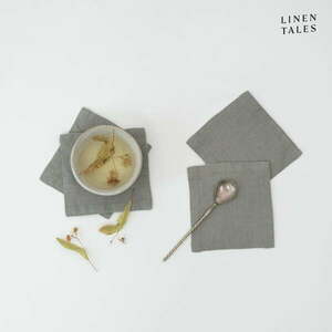 Khaki textil poháralátét szett 4 db-os Khaki – Linen Tales kép