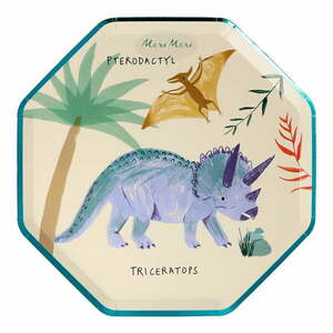 Egyszer használatos papír tányér készlet 8 db-os Dinosaur Kingdom – Meri Meri kép