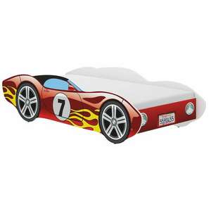 CORVETTA autós gyerekágy 140x70cm + ajándék matrac, piros kép