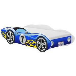 CORVETTA autós gyerekágy 140x70cm + ajándék matrac, kék-fehér kép
