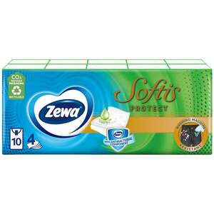 Zewa Softis Protect 4 rétegű Papír zsebkendő 10x9db kép