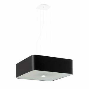 Fekete függőlámpa üveg-textil búrával Kortez – Nice Lamps kép