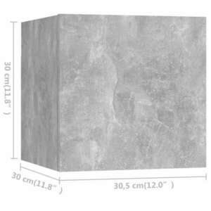 vidaXL 3 részes betonszürke forgácslap TV-szekrényszett kép