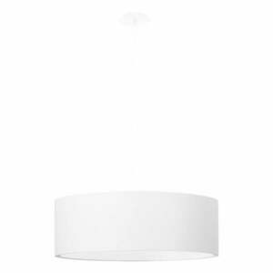 Fehér függőlámpa üveg-textil búrával ø 45 cm Paktor – Nice Lamps kép