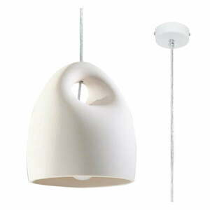 Fehér függőlámpa kerámia búrával ø 25 cm Sativa – Nice Lamps kép