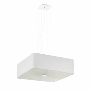 Fehér függőlámpa üveg-textil búrával Kortez – Nice Lamps kép