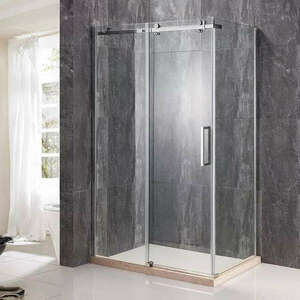Diplon 120x80 cm fényűző tolóajtós aszimmetrikus zuhanykabin, 8mm... kép