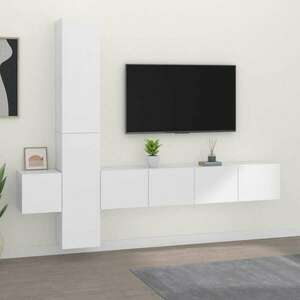 2 db fehér szerelt fa tv-szekrény 80 x 30 x 30 cm kép