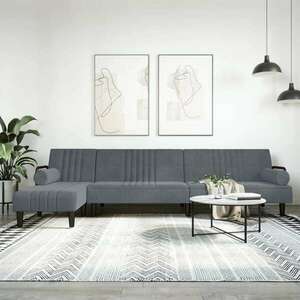 vidaXL sötétszürke L-alakú bársony kanapéágy 260x140x70 cm kép
