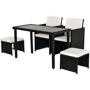 Fekete színű kerti bútorszett asztallal, székekkel kép