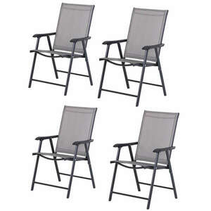 4 darab Outsunny összecsukható szabadtéri szék acélból és textile... kép