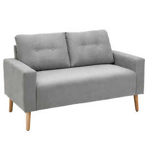 Homcom 2 személyes kanapé, Lábakkal, Poliészter / Fa, 145x76x88cm... kép