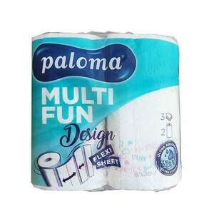 Paloma KT MULTI FUN 3 rétegű 145lap színes 2 tekercs/csomag papírtörlő kép